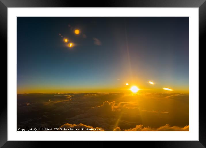 Sunset from above the clouds Framed Mounted Print by Nick Hirst