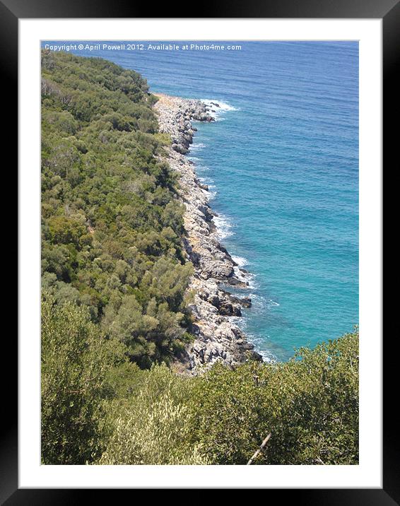 Rocky coastline Framed Mounted Print by April Powell