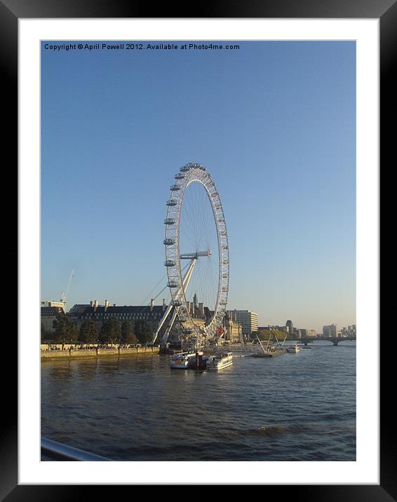 the london eye Framed Mounted Print by April Powell