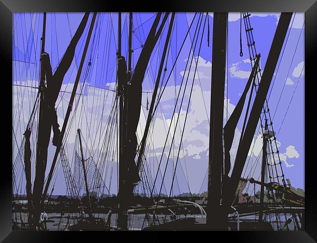 Masts in Maldon Framed Print by Adrian        J Thompson