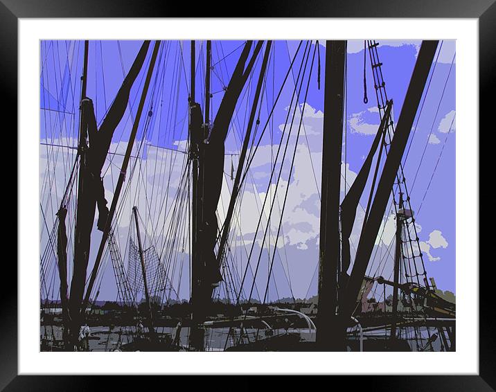Masts in Maldon Framed Mounted Print by Adrian        J Thompson