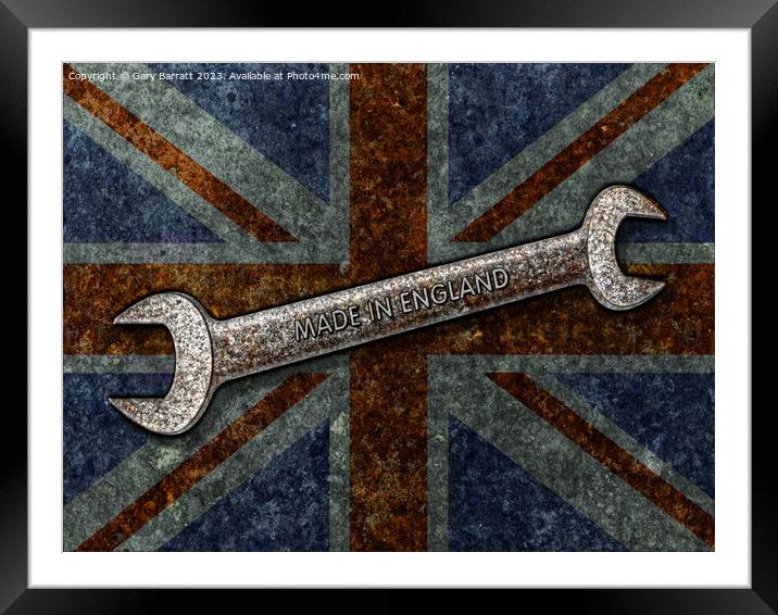 Made In England Spanner. Framed Mounted Print by Gary Barratt