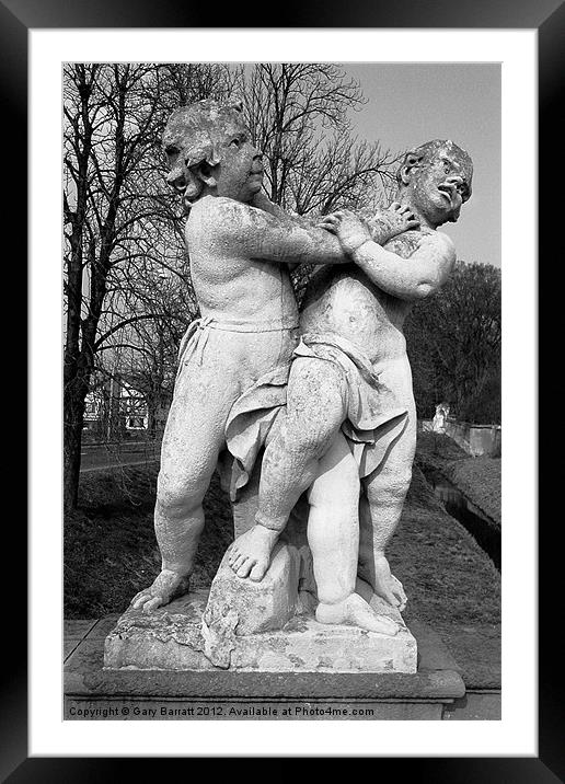 Fighting Statues Framed Mounted Print by Gary Barratt