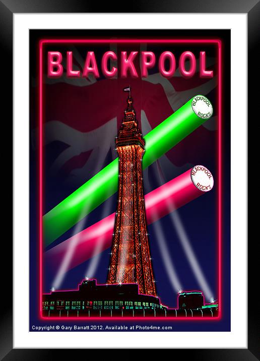 Black Pool Tower Rock Candy Framed Mounted Print by Gary Barratt