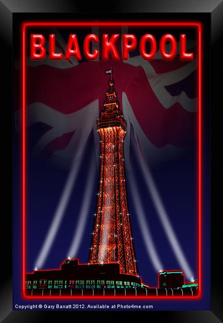 Blackpool Tower Toffee Apple Red Framed Print by Gary Barratt