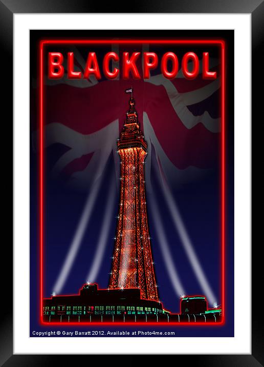 Blackpool Tower Toffee Apple Red Framed Mounted Print by Gary Barratt