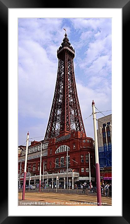 Blackpool Tower Straight Up Framed Mounted Print by Gary Barratt