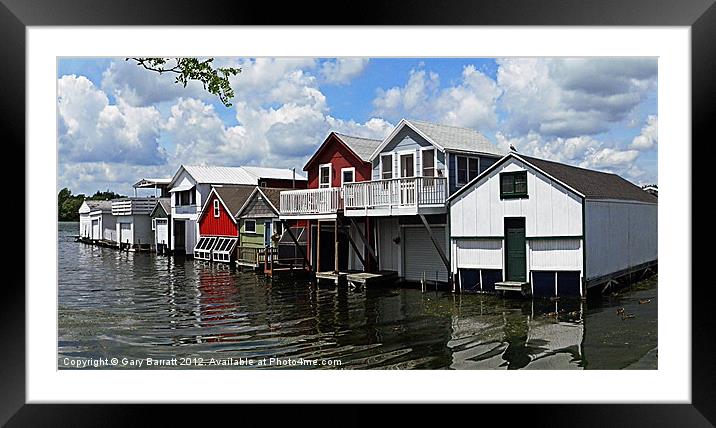 All American Boat Houses Framed Mounted Print by Gary Barratt