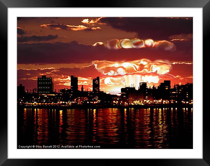 Angry Sunset Framed Mounted Print by Gary Barratt