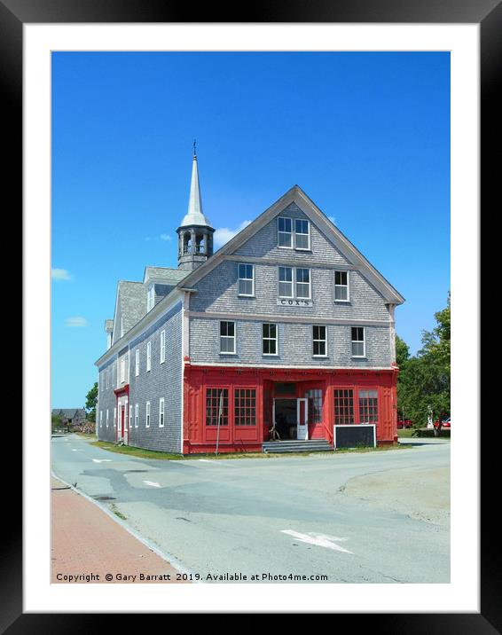 Shelbourne Nova Scotia Cox's Warehouse Framed Mounted Print by Gary Barratt