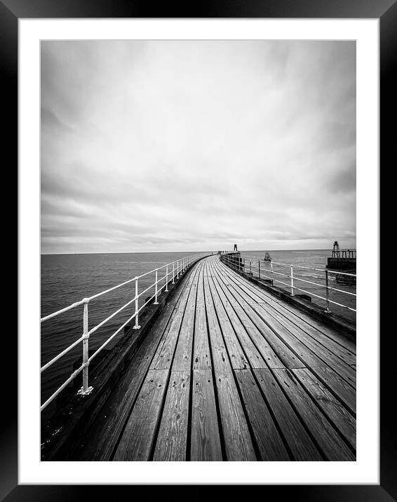 Whitby Pier Framed Mounted Print by Adam Payne