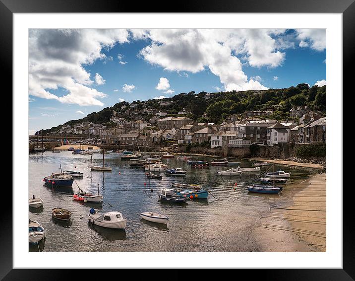 Mousehole Beach Harbour Framed Mounted Print by Adam Payne