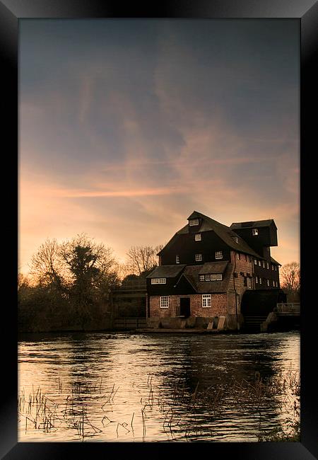 Houghton Mill at Sunset Framed Print by Adam Payne