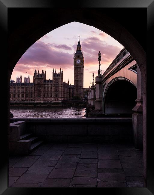 Big Ben Sunset Framed Print by Adam Payne