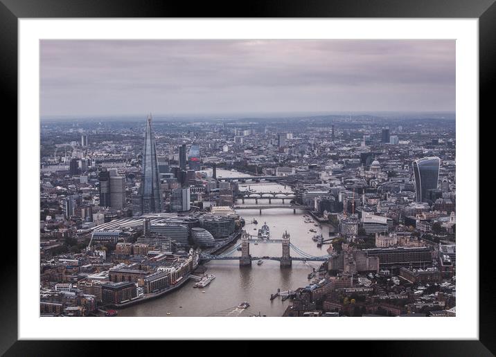 London City Landmarks Framed Mounted Print by Adam Payne