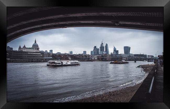 London Skyline by the Thames Framed Print by Adam Payne
