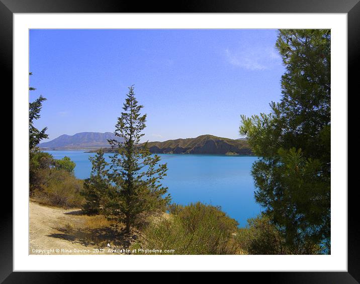 Rural Lake Framed Mounted Print by Fine art by Rina