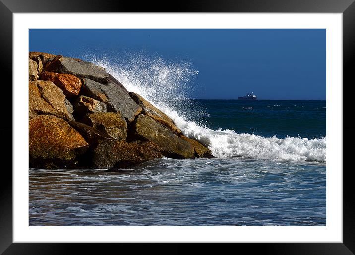 Crashing Waves Framed Mounted Print by Fine art by Rina