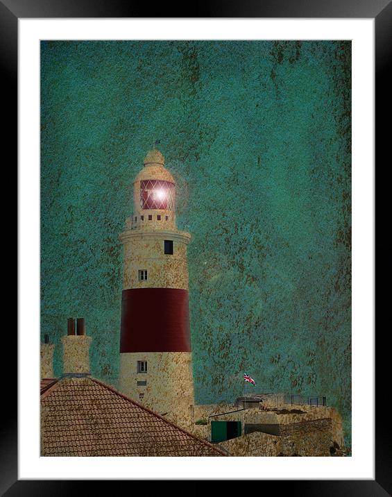 Gibraltar Lighthouse Framed Mounted Print by Fine art by Rina