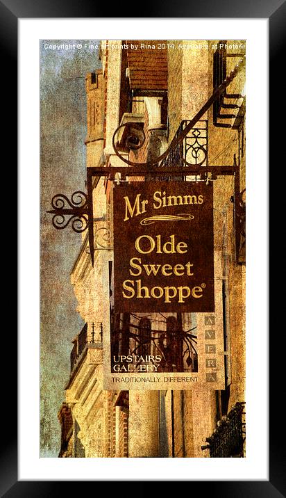 Olde Sweet Shoppe Framed Mounted Print by Fine art by Rina