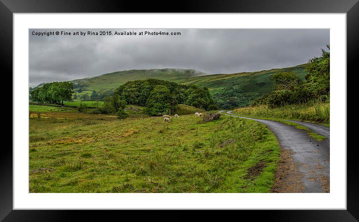   Road to Staveley in the Lake District Framed Mounted Print by Fine art by Rina