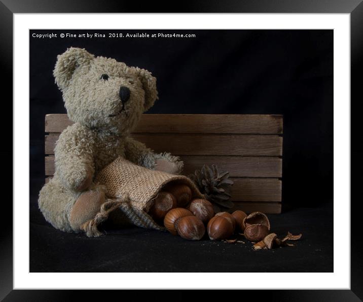 Little bear Framed Mounted Print by Fine art by Rina