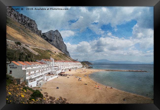 Sandy Bay, Gibraltar Framed Print by Fine art by Rina