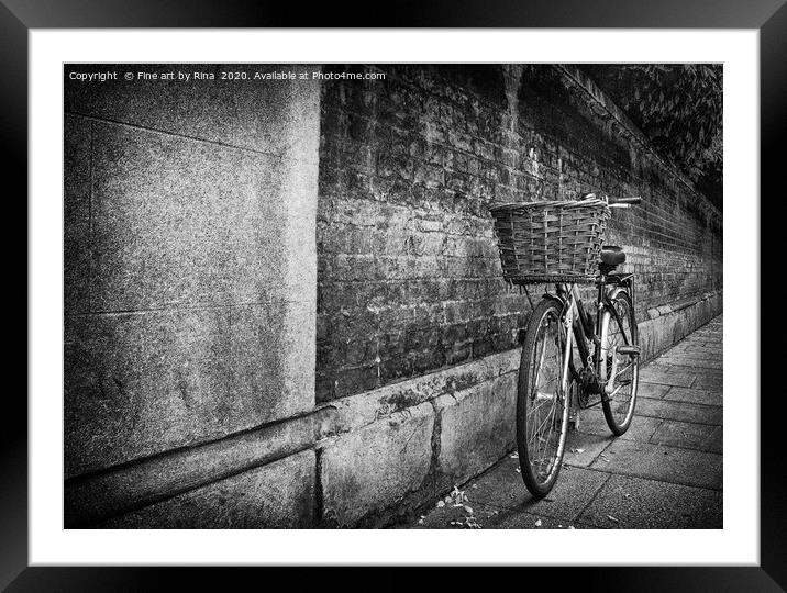 Cambridge bike Framed Mounted Print by Fine art by Rina