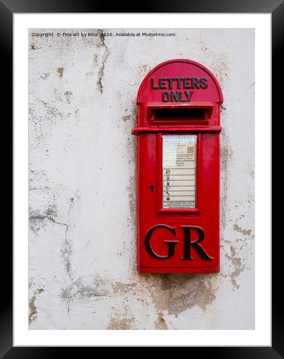 Post Box Framed Mounted Print by Fine art by Rina