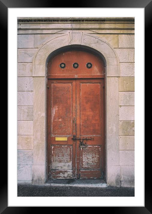 Russet Door Framed Mounted Print by Fine art by Rina