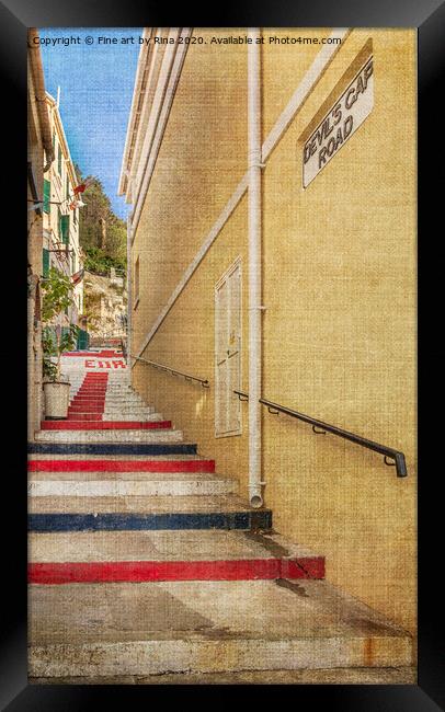 Devil's Gap Road, Gibraltar Framed Print by Fine art by Rina