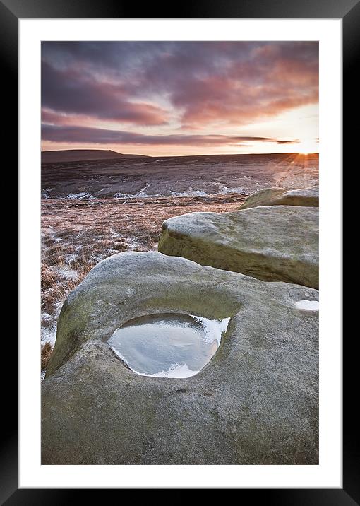 icy rock pool Framed Mounted Print by peter jeffreys