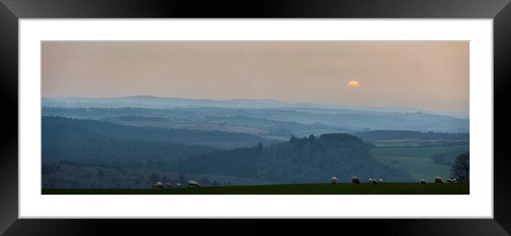 Sunset over the Tamar Valley, Devon Framed Mounted Print by Maggie McCall