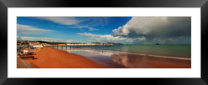 Paignton Pier Devon, elevated view Framed Mounted Print by Maggie McCall