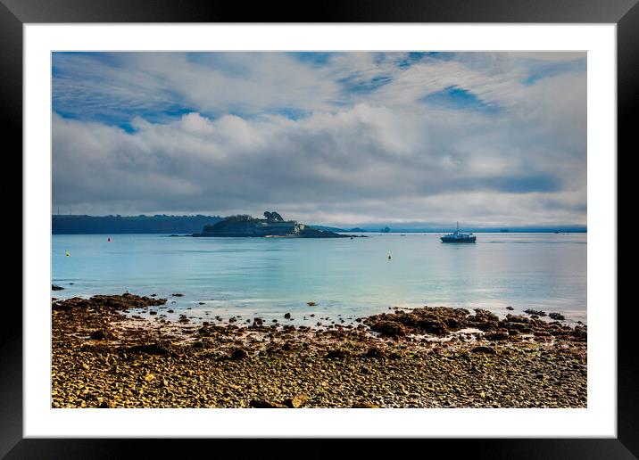Drake's Island, Plymouth, Devon Framed Mounted Print by Maggie McCall