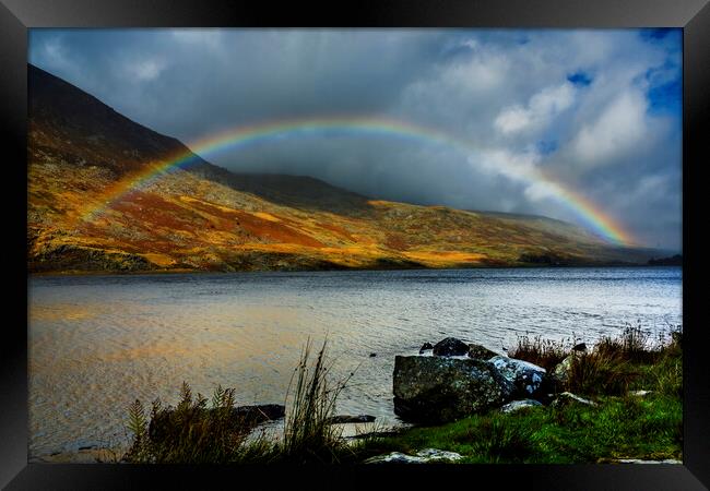 Llyn Ogwen, Snowdonia National Park, Wales Framed Print by Maggie McCall