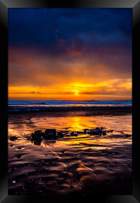Widemouth Sunset, Bude, Cornwall Framed Print by Maggie McCall