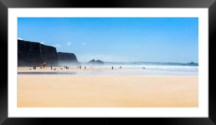 Watergate Bay, Cornwall Framed Mounted Print by Maggie McCall