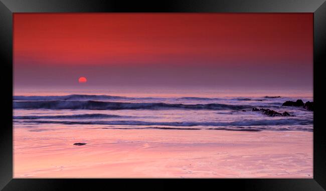 Widemouth Sunset, Bude, Cornwall. Framed Print by Maggie McCall