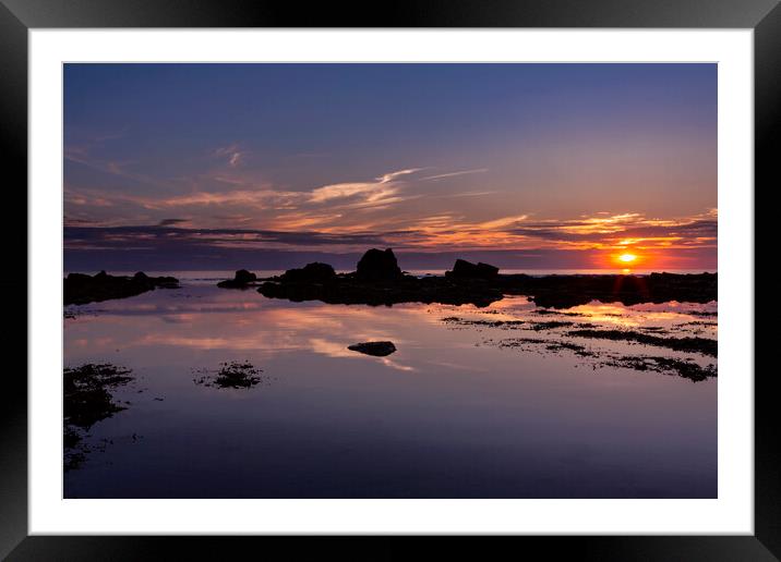 Widemouth Bay Sunset Framed Mounted Print by Maggie McCall