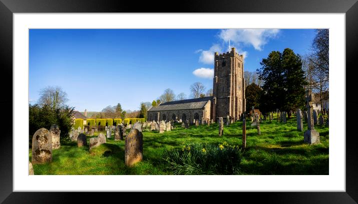 St Michael Church, Chagford, Dartmoor, Panorama Framed Mounted Print by Maggie McCall