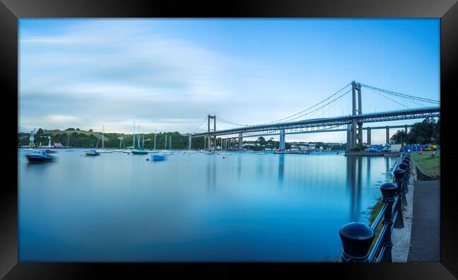 Tamar Bridge, Saltash, Cornwall  Panorama Framed Print by Maggie McCall