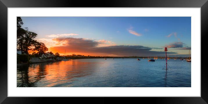 Sunset on the River Tamar, Saltash, Cornwall Framed Mounted Print by Maggie McCall