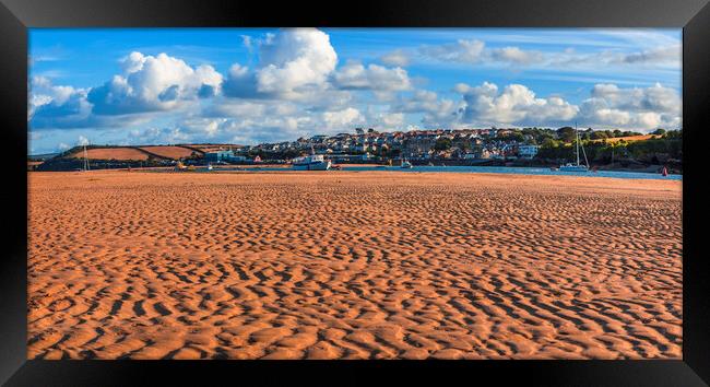 Padstow, across the Camel Estuary from Rock Beach Framed Print by Maggie McCall