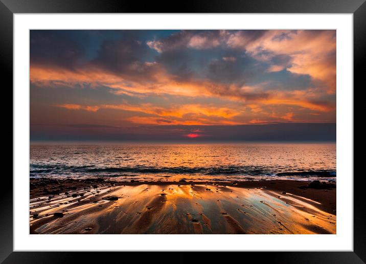 Widemouth Bay Sunset Framed Mounted Print by Maggie McCall