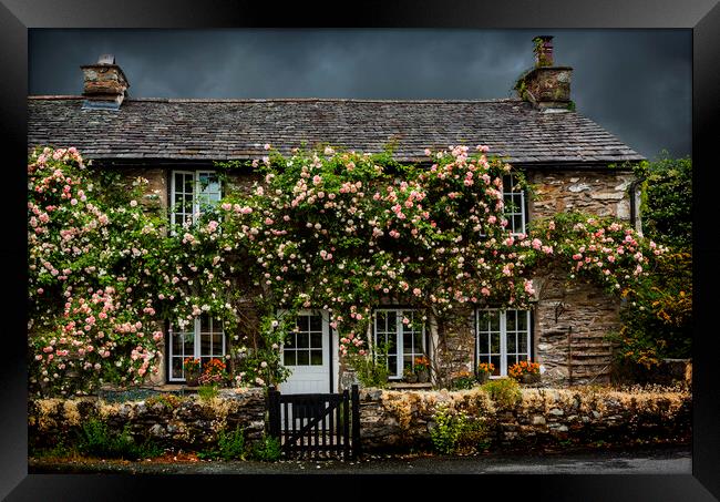 Garth Row Cottage, Lake District Cumbria Framed Print by Maggie McCall