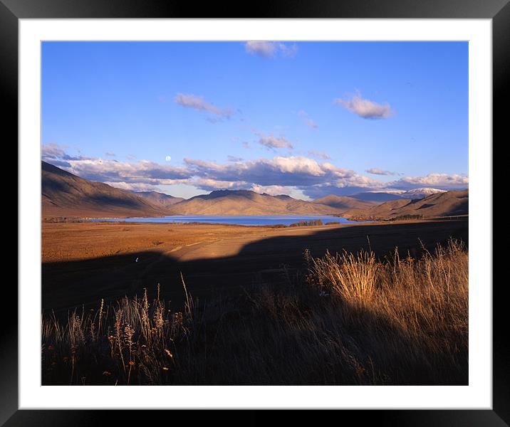 Sunset Lake Benmore, Omarama, NZ Framed Mounted Print by Maggie McCall