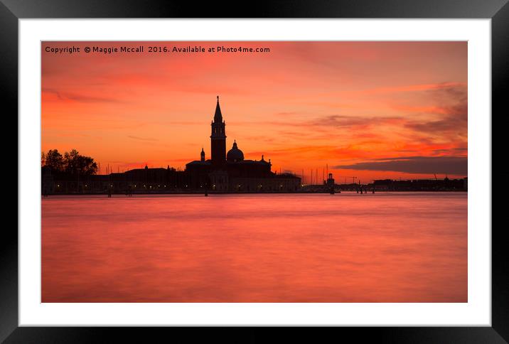 Sunset over the Grand Canal Venice Framed Mounted Print by Maggie McCall
