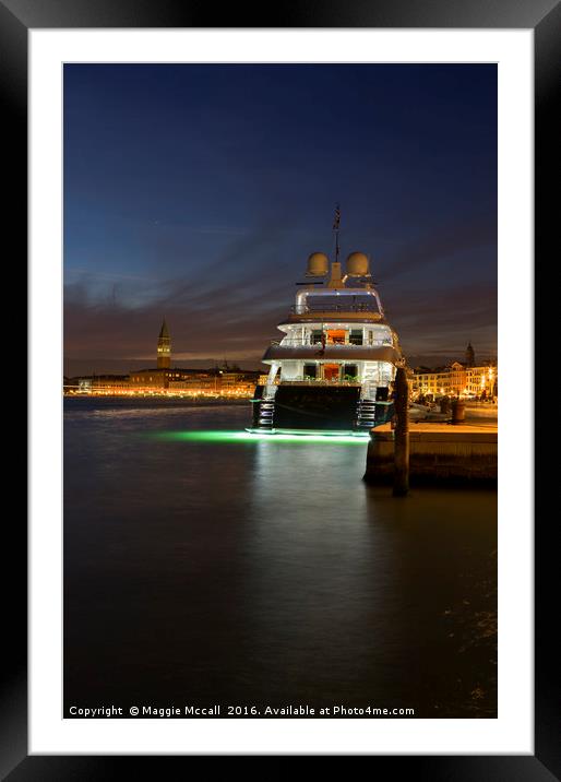 Luxury Yacht, Venice Framed Mounted Print by Maggie McCall