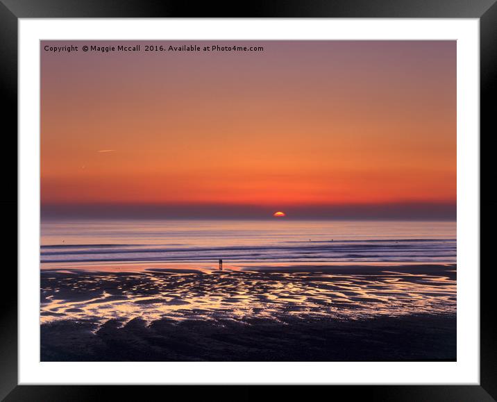 Widemouth Sunset, Cornwall Framed Mounted Print by Maggie McCall
